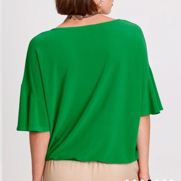 Laura Flutter Sleeve Top Parrot Green - Picture 4 of 13